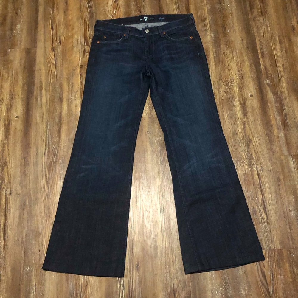 7 For All Mankind Jeans Women's 29 Dojo Wide Leg Flare Mid Rise Denim Trousers